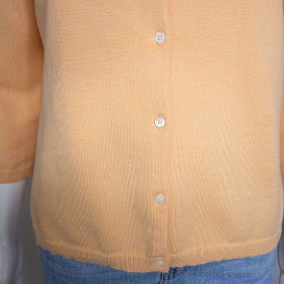 Lauren Ralph Lauren light yellow cardigan sweater, size Petite Small - Picture 5 of 16